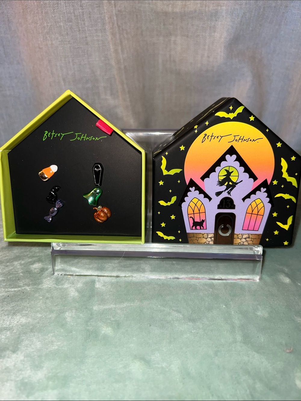 Betsey Johnson Black & Orange Halloween Charm Earring Set - Picture 3 of 5